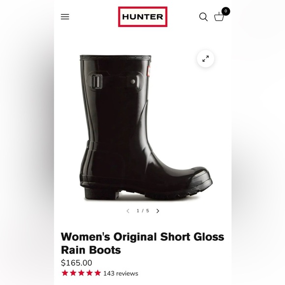 Hunter Original Short Rain Boots Women’s Waterproof Rubber Gray/Blue Size 8 - Picture 11 of 11